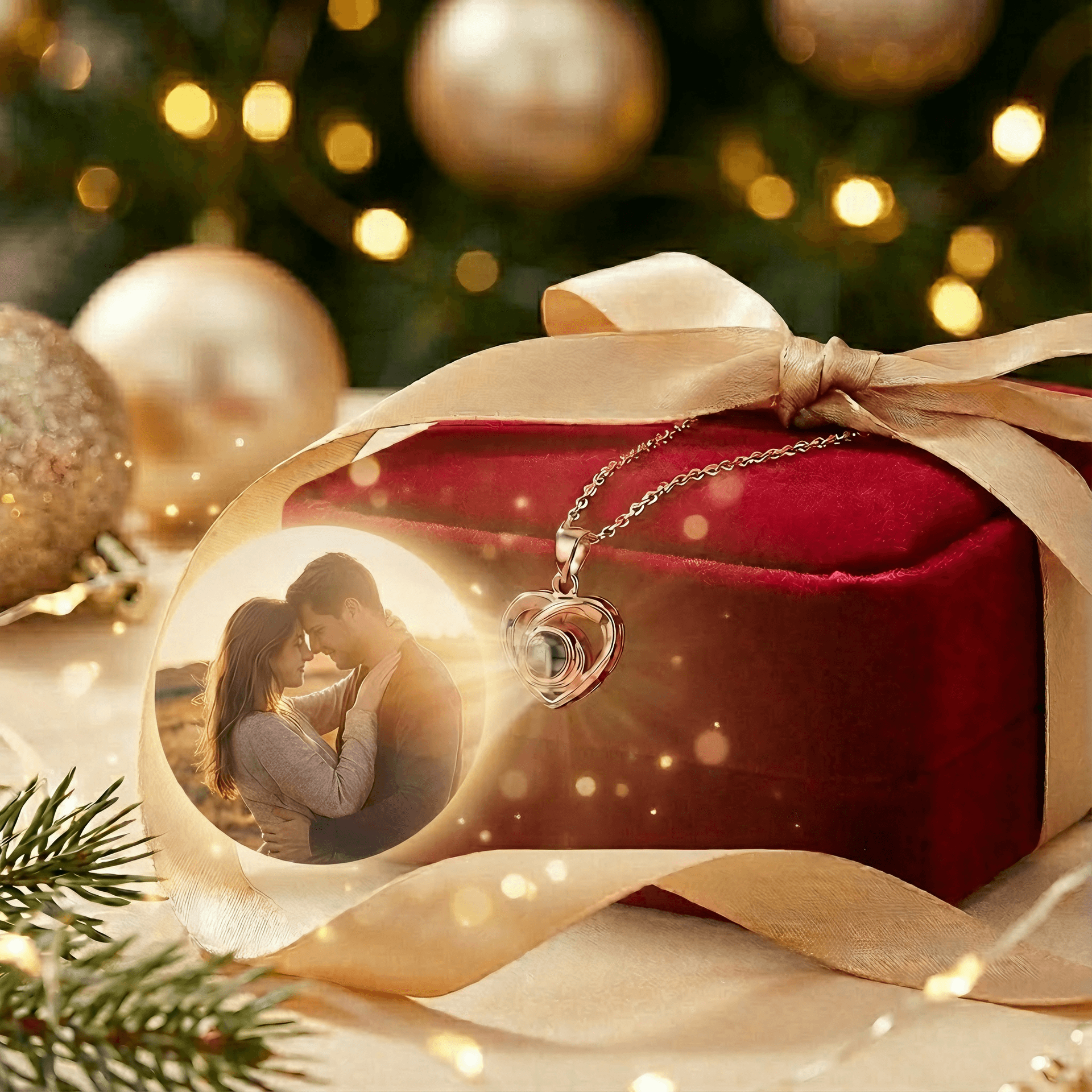 Personalized Photo Projection Necklace — 925 Silver / Rose Gold