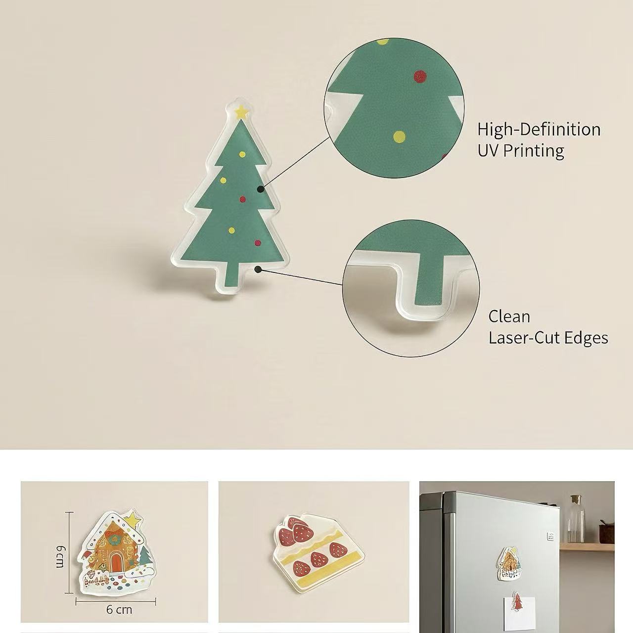 Christmas Refrigerator Magnet – Custom Shape Fridge Magnet, Personalized Die-Cut Holiday Magnet, Cute Christmas Decoration for Kitchen, Perfect Gift & Home Décor - Image 4