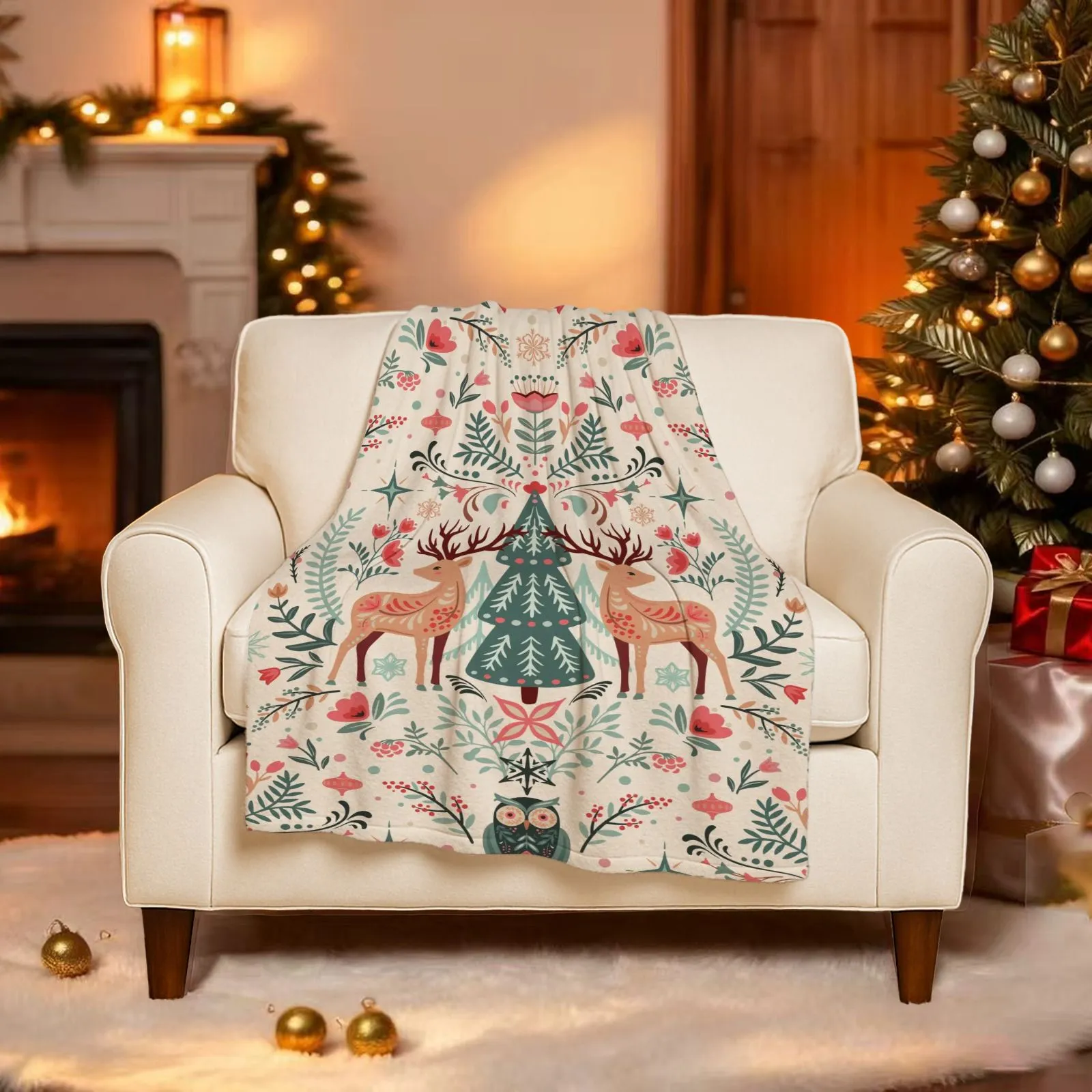 Custom Woven Blanket – Personalized Photo Throw with Fringe Edges, Soft Woven Fabric, Full-Print Picture Blanket for Sofa, Bed, Travel, Gifts, Home Décor