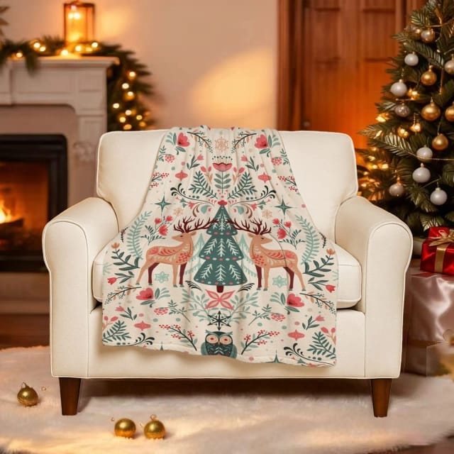 Custom Woven Blanket – Personalized Photo Throw with Fringe Edges, Soft Woven Fabric, Full-Print Picture Blanket for Sofa, Bed, Travel, Gifts, Home Décor