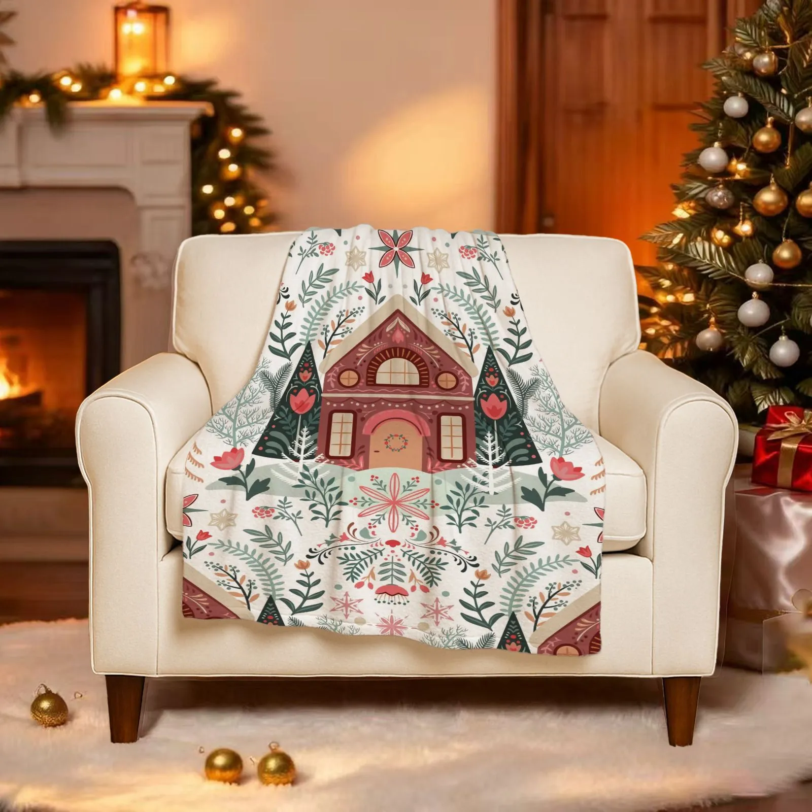 Custom Woven Blanket – Personalized Photo Throw with Fringe Edges, Soft Woven Fabric, Full-Print Picture Blanket for Sofa, Bed, Travel, Gifts, Home Décor