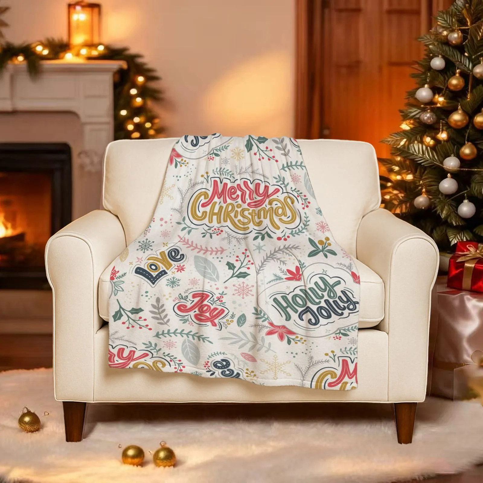 Custom Woven Blanket – Personalized Photo Throw with Fringe Edges, Soft Woven Fabric, Full-Print Picture Blanket for Sofa, Bed, Travel, Gifts, Home Décor