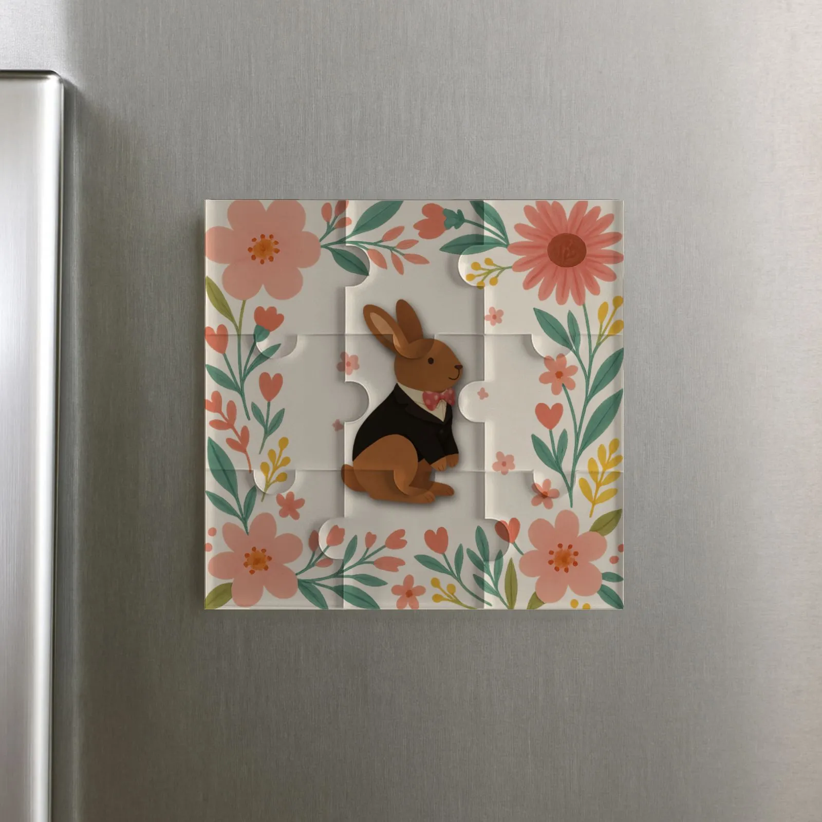 Custom Puzzle Fridge Magnet – Personalized Photo Refrigerator Magnet, Jigsaw-Style Design, Durable Print, Perfect for Home Décor & Gifts