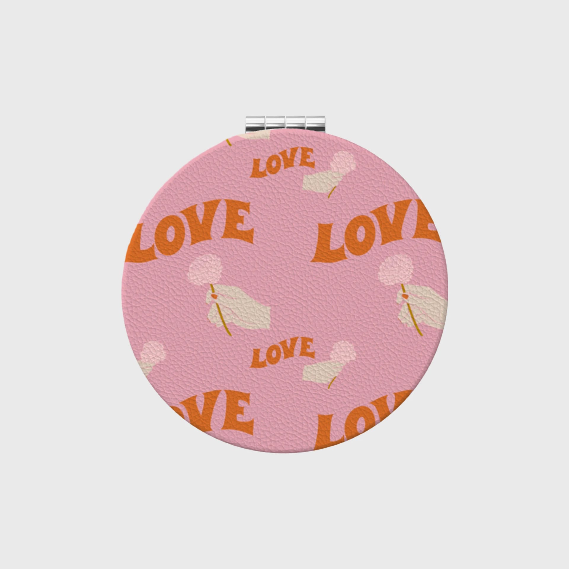 Custom Portable Pocket Makeup Mirror – Personalized PU Compact Mirror (Round/Heart/Square)