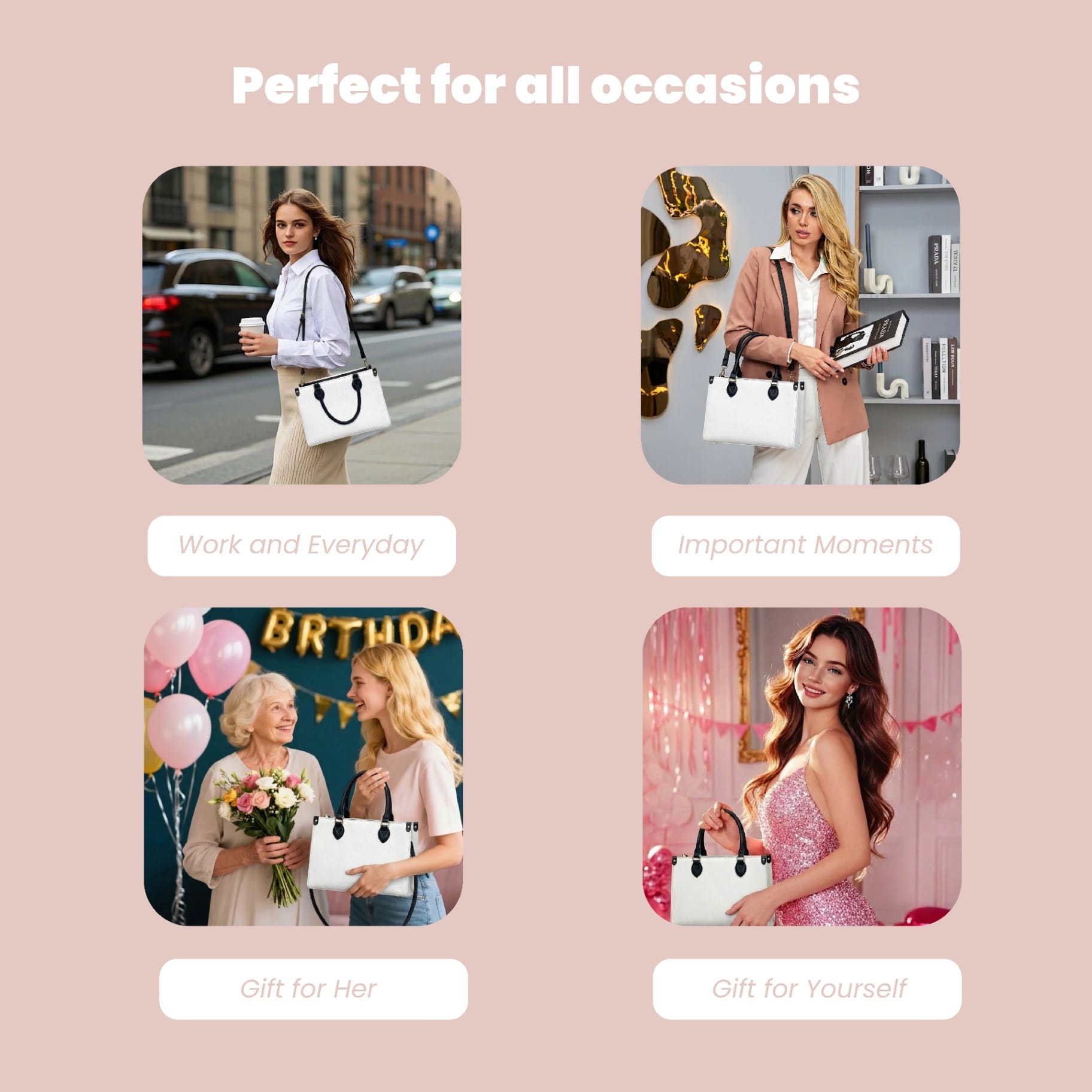 Custom Leather Bag – Personalized Engraved Leather Tote/Handbag, Custom Name or Initials, Premium PU/Leather Purse for Women, Gift for Birthday & Anniversary - Image 3