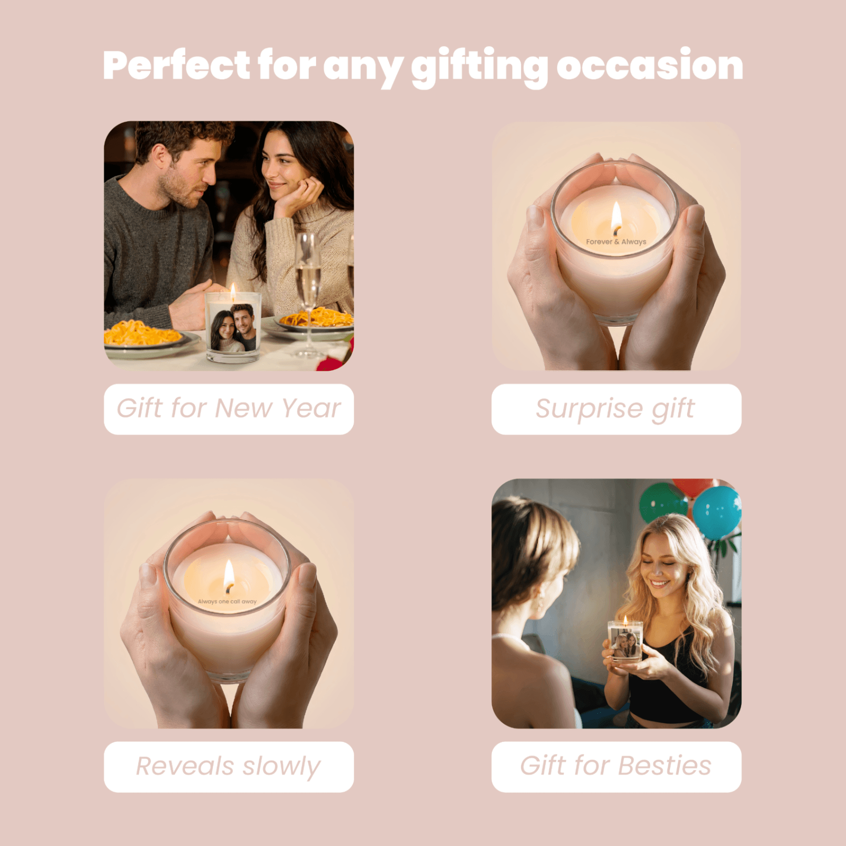 【FREE SHIPPING - LIMITED TIME】Personalized Hidden-Message Candle | Custom photo and text | 8oz | Gift for Anniversary | Gift for her | Gift for last minutes - Image 3