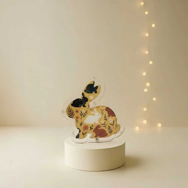 Bunny Acrylic Puzzle Gift – Unique Rabbit-Shaped Jigsaw with Cute Woodland Bunny Design, Perfect for Easter, Christmas, Birthdays & Home Decor