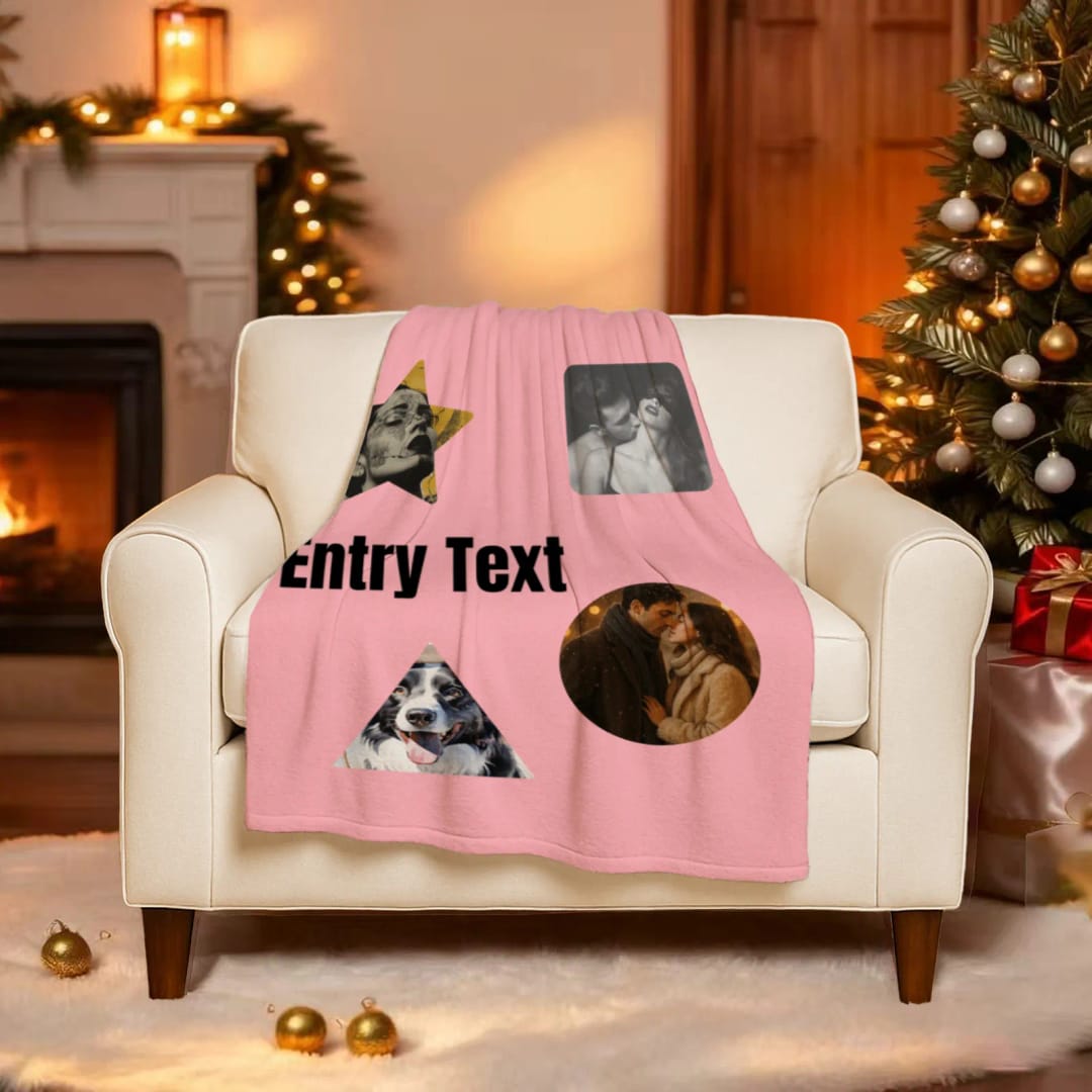 Custom Woven Blanket – Personalized Photo Throw with Fringe Edges, Soft Woven Fabric, Full-Print Picture Blanket for Sofa, Bed, Travel, Gifts, Home Décor - 1