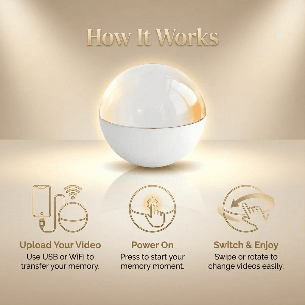 Personalized Video Memory Sphere – Custom Video Crystal Ball Gift - Image 4