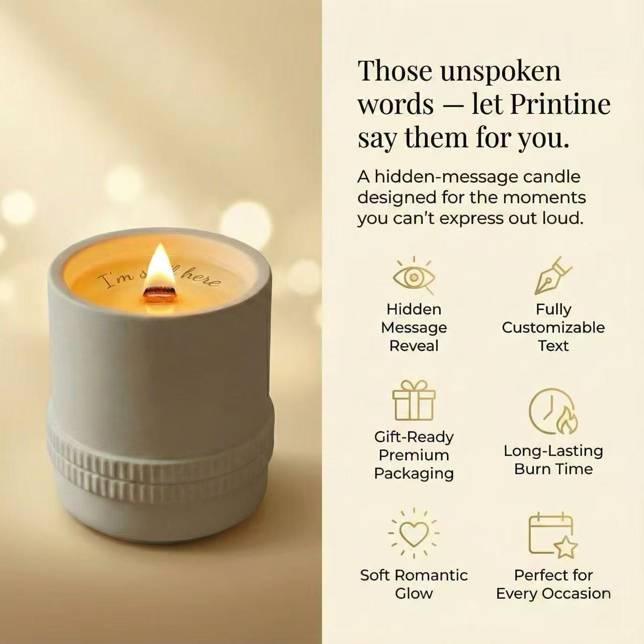 Personalized Hidden-Message Plaster Scented Candle — Custom Secret Text Candle Gift - Image 4