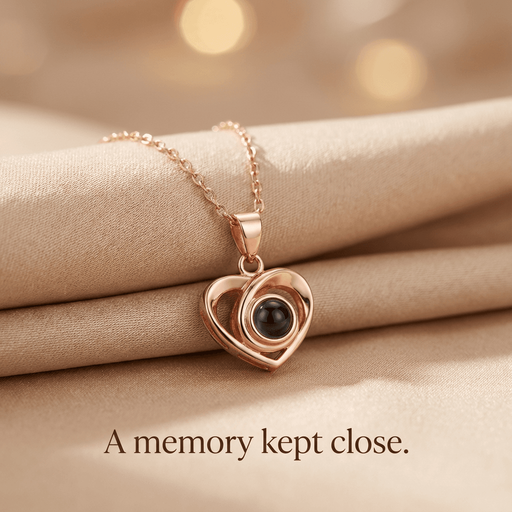 Personalized Photo Projection Necklace — 925 Silver / Rose Gold - Image 8