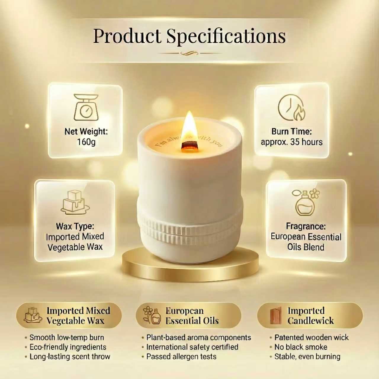 Personalized Hidden-Message Plaster Scented Candle — Custom Secret Text Candle Gift - Image 5