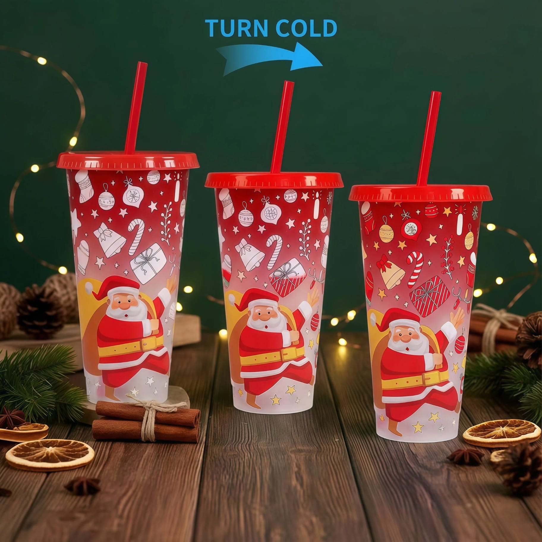 Reusable Color Changing Tumblers with Lids & Straws, 24oz BPA-Free Plastic Cups for Iced Coffee, Water & Smoothies, Cold Sensitive Color-Changing Cups, Multiple Styles Available - Image 2