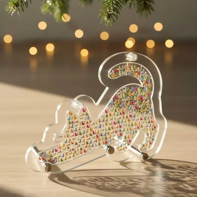 Custom Pet-Shaped Acrylic Puzzle – Clear Double-Sided HD Print Animal Silhouette Décor, Cute Cat & Dog Gift for Pet Lovers