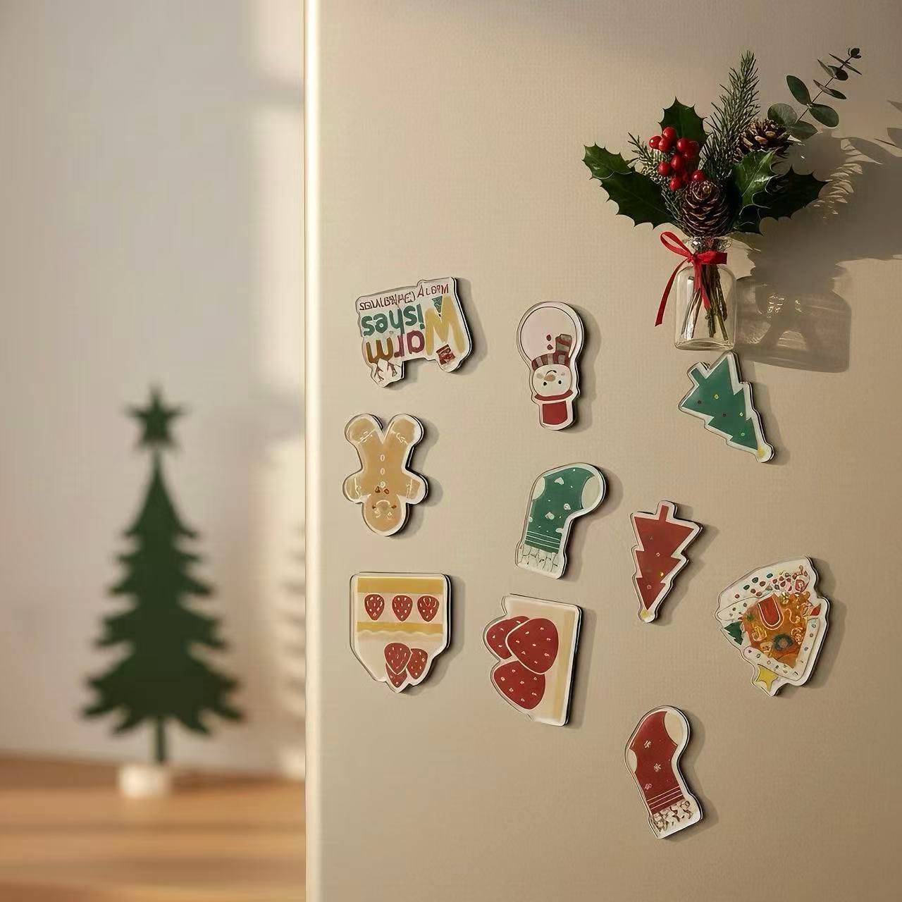 Christmas Refrigerator Magnet – Custom Shape Fridge Magnet, Personalized Die-Cut Holiday Magnet, Cute Christmas Decoration for Kitchen, Perfect Gift & Home Décor - Image 2