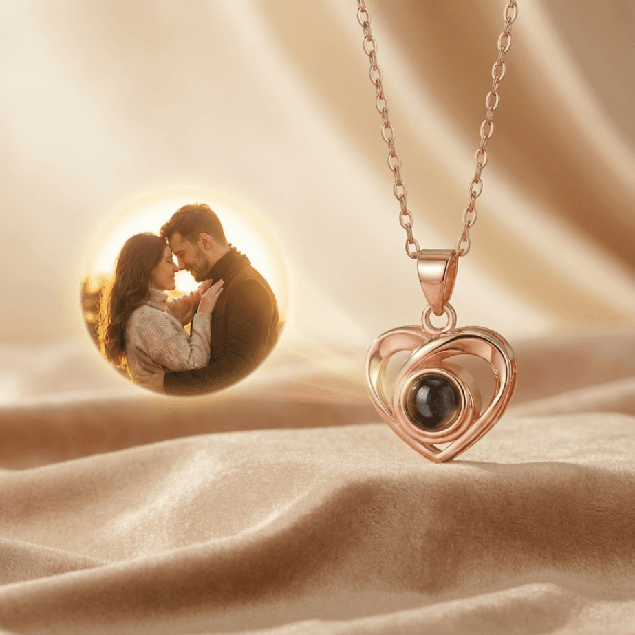 Personalized Photo Projection Necklace — 925 Silver / Rose Gold - Image 2