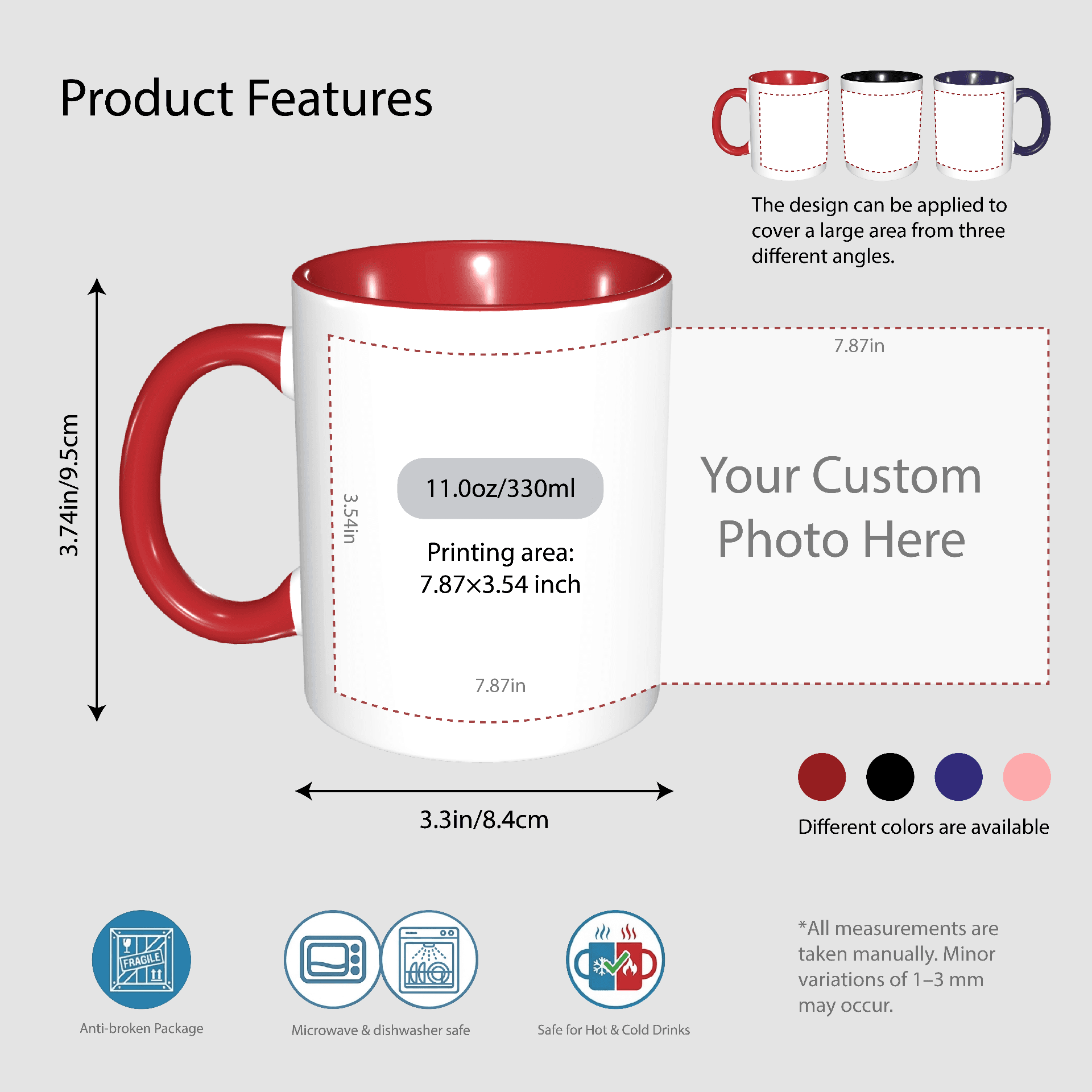 11oz Custom Photo Mug with Text – Personalized Coffee Cup, DIY Picture Logo Image, Customizable Ceramic Mug for Gifts, Add Your Own Photo & Words - Image 2