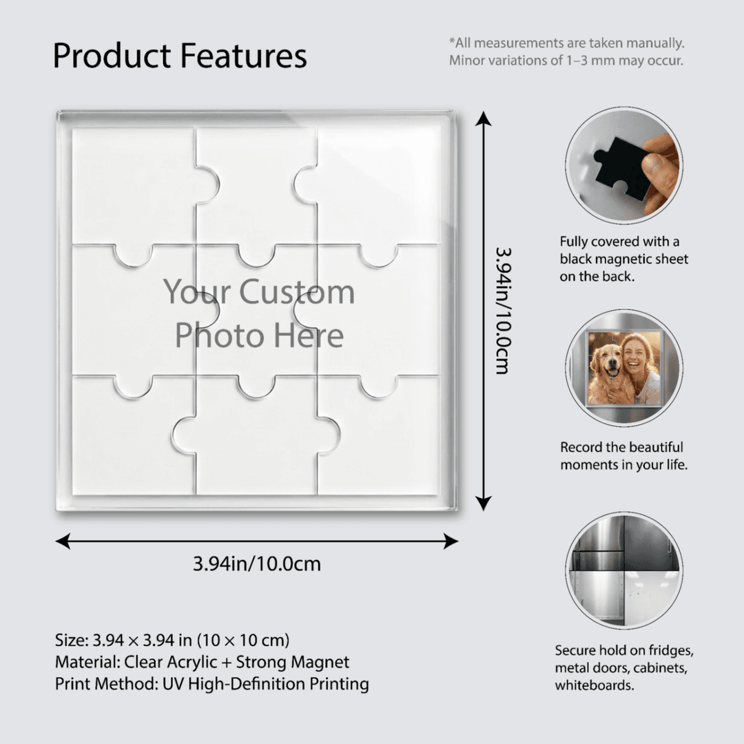 Custom Puzzle Fridge Magnet – Personalized Photo Refrigerator Magnet, Jigsaw-Style Design, Durable Print, Perfect for Home Décor & Gifts - 2