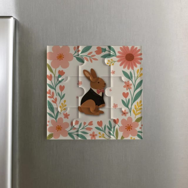 Custom Puzzle Fridge Magnet – Personalized Photo Refrigerator Magnet, Jigsaw-Style Design, Durable Print, Perfect for Home Décor & Gifts