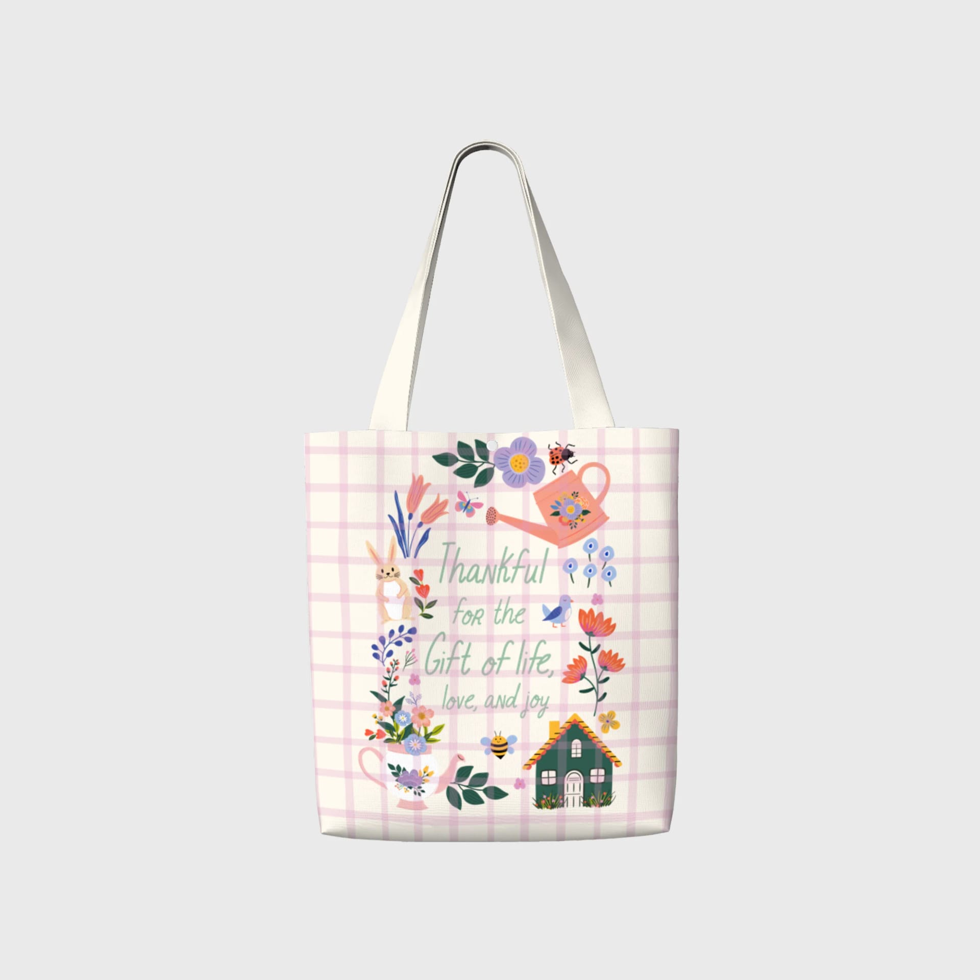 Personalized Canvas Tote Bag – Custom Printed Eco Reusable Bag for Shopping, Books, Work, Everyday Use