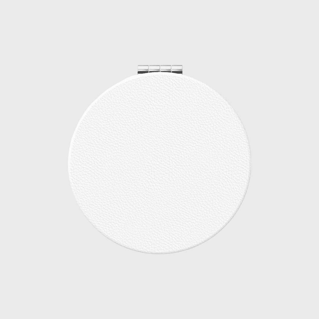 Custom Portable Pocket Makeup Mirror – Personalized PU Compact Mirror (Round/Heart/Square) - 1