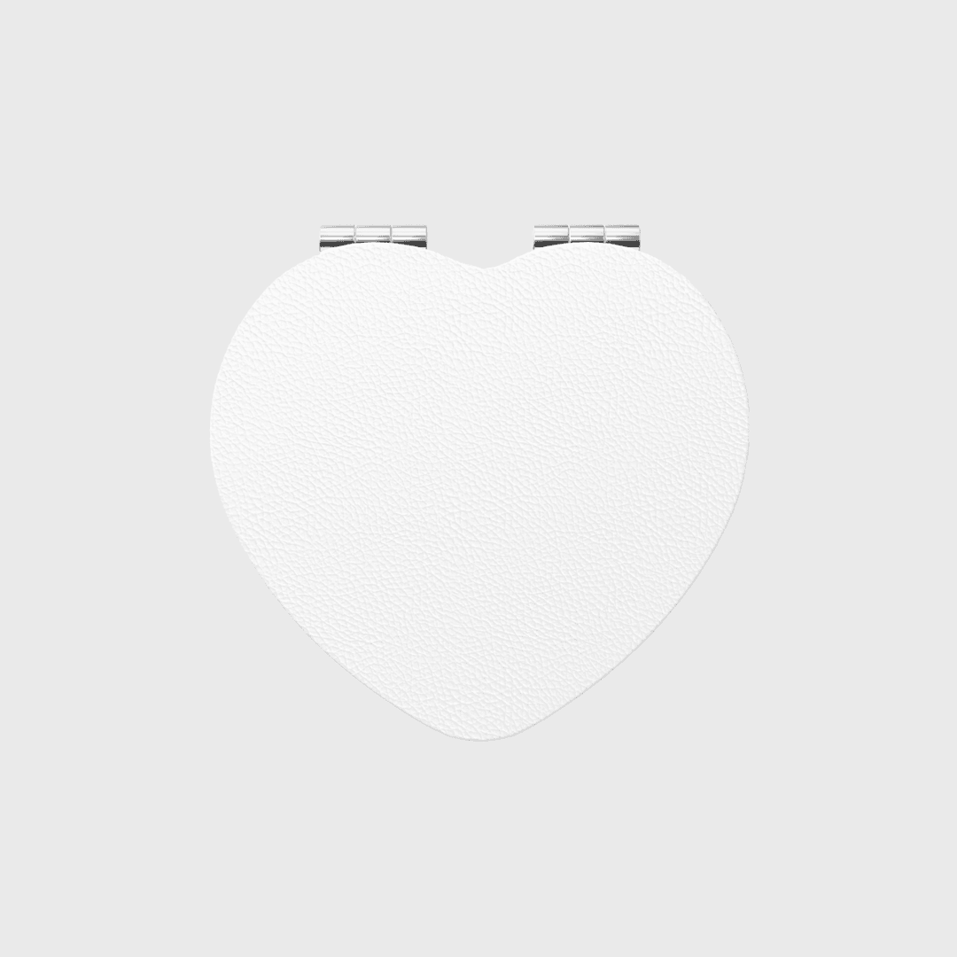 Custom Portable Pocket Makeup Mirror – Personalized PU Compact Mirror (Round/Heart/Square) - 2