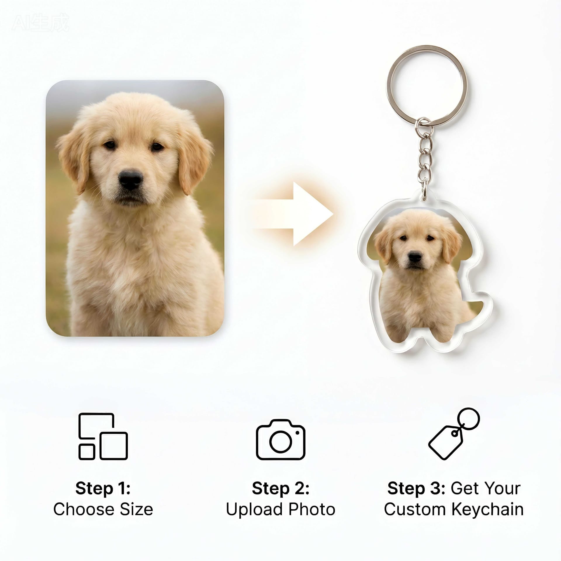 Acrylic Keychain Customizable Creative Cartoon & Anime Keychain Decor with DIY Personalized Couple Photo - Image 3