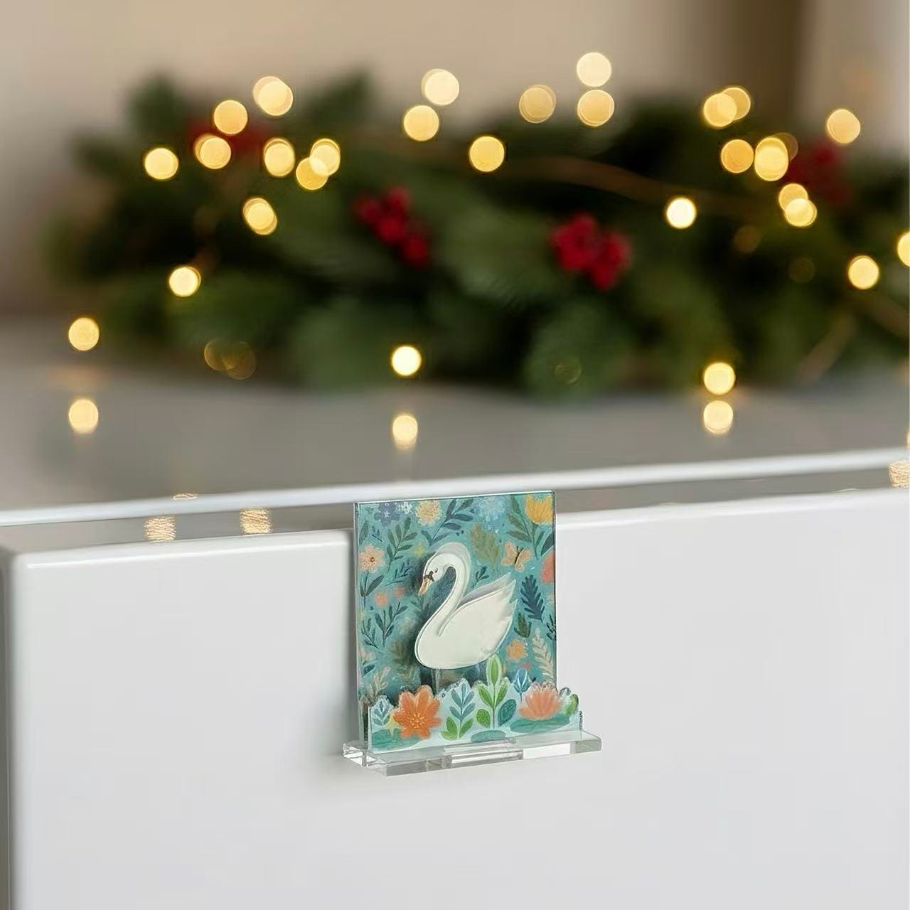 Acrylic Multi-Slot Fridge Magnet, Strong Magnetic Card & Note Clip, Clear Side-Suction Display Holder for Notes, Labels, and Photos – 2.36×2.36 in - Image 2