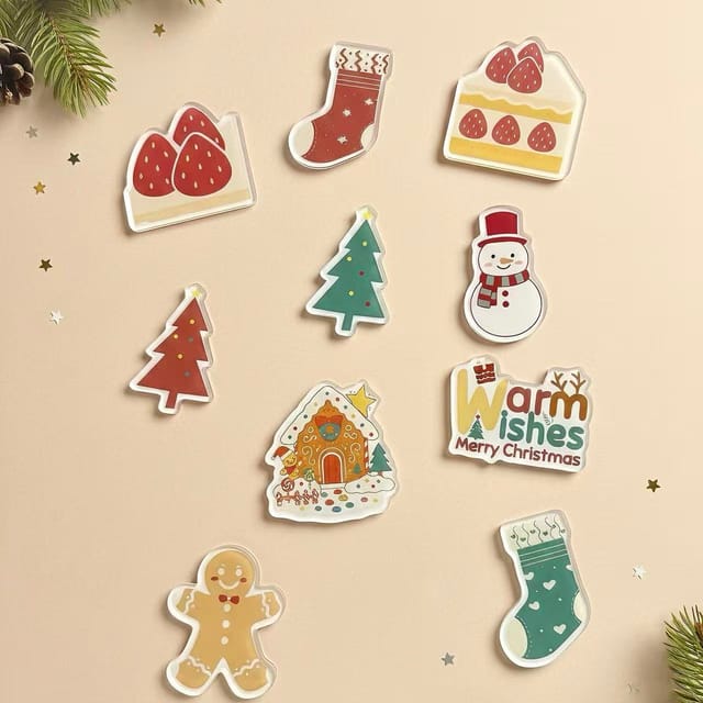 Christmas Refrigerator Magnet – Custom Shape Fridge Magnet, Personalized Die-Cut Holiday Magnet, Cute Christmas Decoration for Kitchen, Perfect Gift & Home Décor